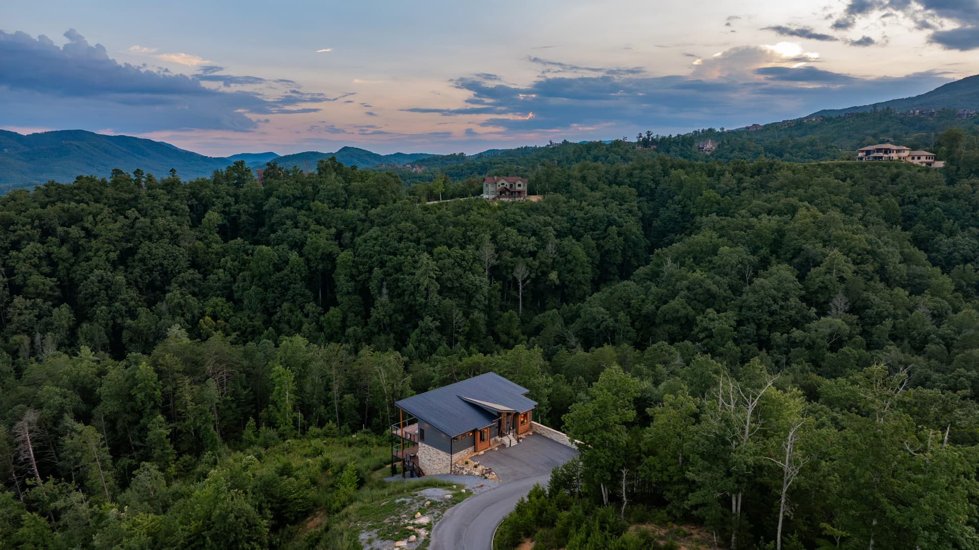 Smoky Mountains Cabin Aerial View