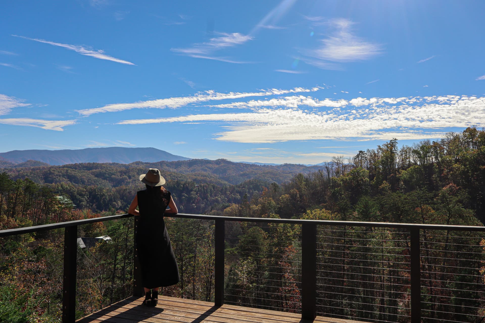 Romantic Vacation Cabin Deck View